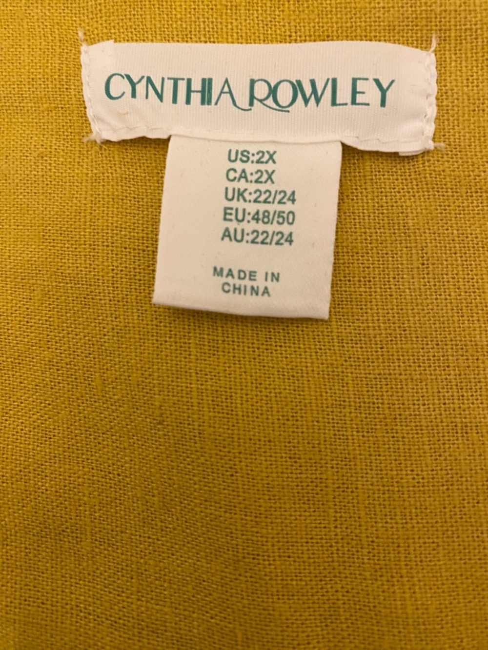 Cynthia Rowley mustard-yellow dress, size 2X. - Picture 2 of 4